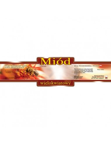 ETYKIETY OZDOBNE NA MIÓD WIELOKWIATOWY 185X55 –...