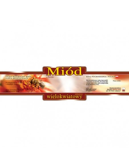 ETYKIETY OZDOBNE NA MIÓD WIELOKWIATOWY 185X55 – 100 SZT.