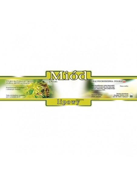 ETYKIETY OZDOBNE NA MIÓD LIPOWY 185X55 – 100 SZT.