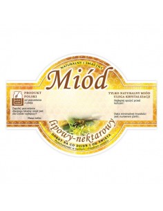 ETYKIETY OKRĄGŁE NA MIÓD LIPOWY 125X86 – 100 SZT.