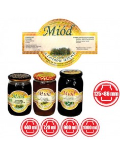 ETYKIETY OKRĄGŁE NA MIÓD Z TERENÓW LEŚNYCH 125X86 – 100 SZT. 2