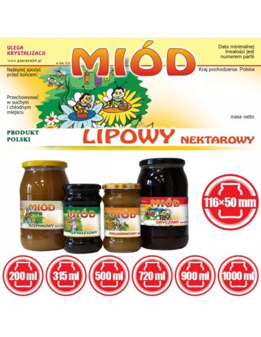 ETYKIETY NA MIÓD LIPOWY 116X50 – 100 SZT.