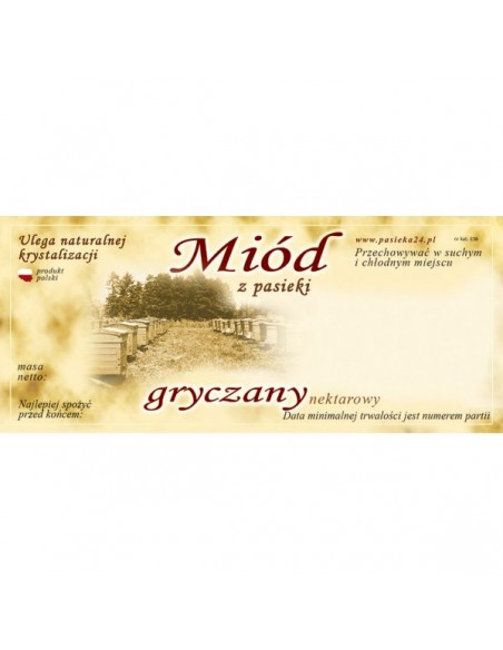 ETYKIETY NA MIÓD GRYCZANY 116X50 – 100 SZT.