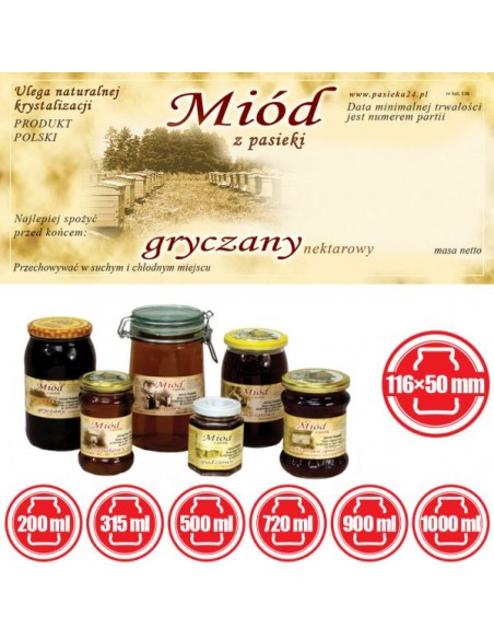 ETYKIETY NA MIÓD GRYCZANY 116X50 – 100 SZT.