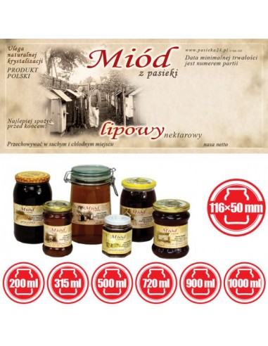 ETYKIETY NA MIÓD LIPOWY 116X50 – 100 SZT.