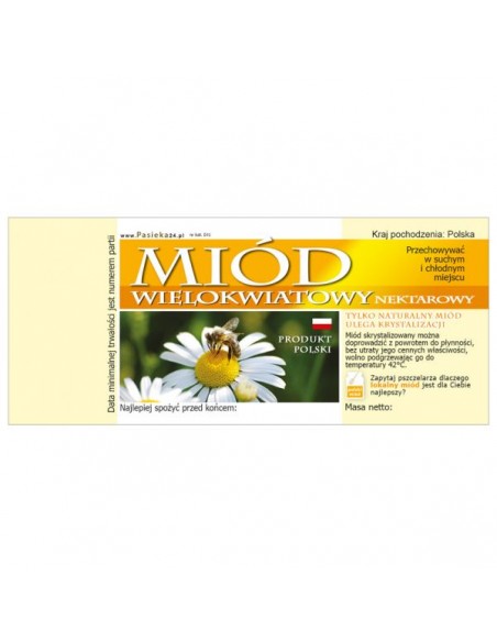 ETYKIETY NA MIÓD WIELOKWIATOWY 116X50 – 100 SZT.