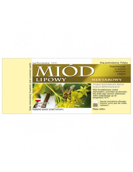ETYKIETY NA MIÓD LIPOWY 116X50 – 100 SZT.