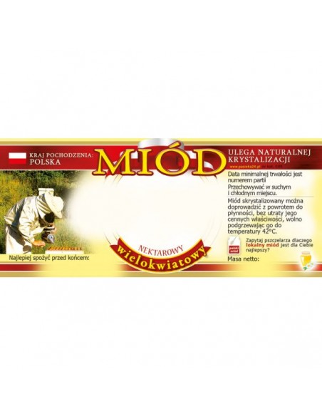 ETYKIETY NA MIÓD WIELOKWIATOWY 116X50 – 100 SZT.