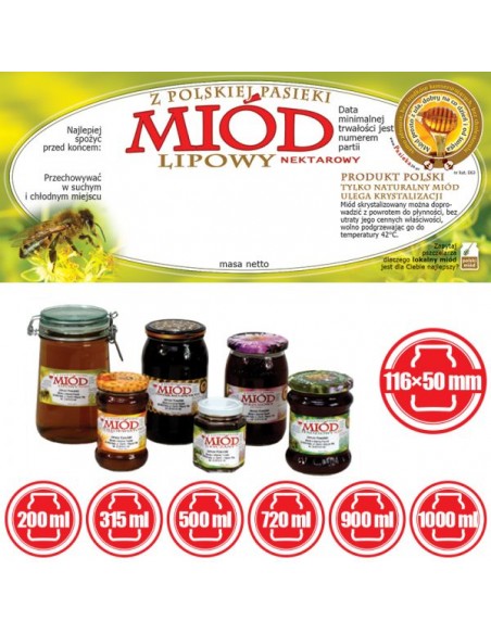 ETYKIETY NA MIÓD LIPOWY 116X50 – 100 SZT.