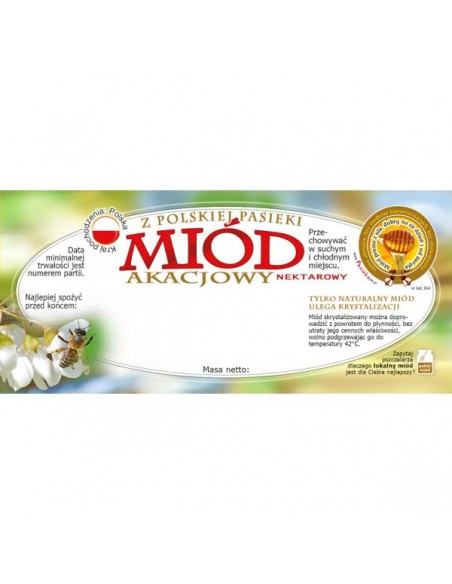 ETYKIETY NA MIÓD AKACJOWY 116X50 – 100 SZT.