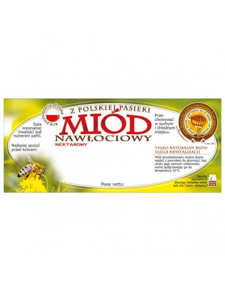 ETYKIETY NA MIÓD NAWŁOCIOWY 116X50 – 100 SZT.