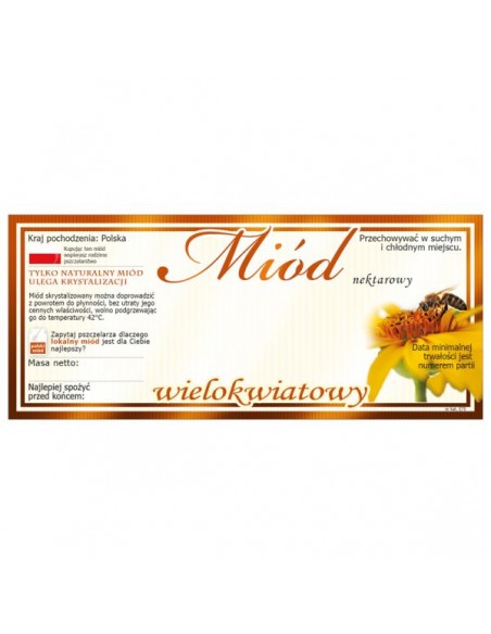 ETYKIETY NA MIÓD WIELOKWIATOWY 116X50 – 100 SZT.