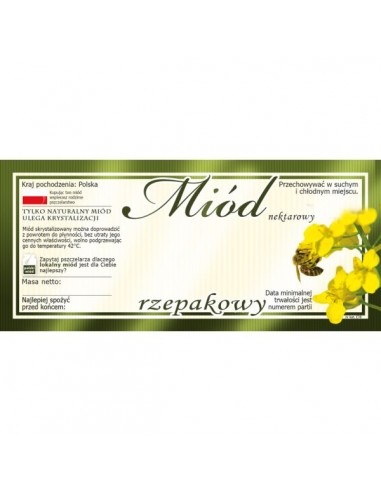 ETYKIETY NA MIÓD RZEPAKOWY 116X50 – 100 SZT.