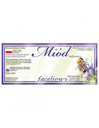 ETYKIETY NA MIÓD FACELIOWY 116X50 – 100 SZT.