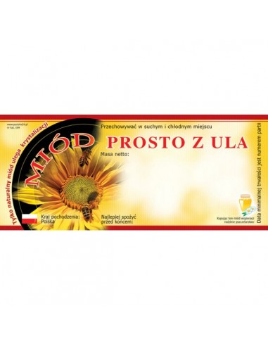 ETYKIETY NA MIÓD PROSTO Z ULA 116X50 – 100 SZT.