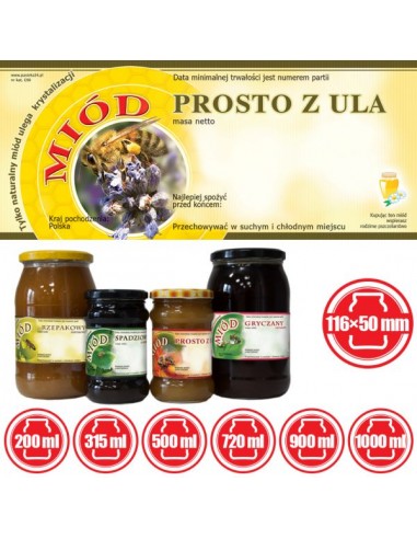 ETYKIETY NA MIÓD PROSTO Z ULA 116X50 – 100 SZT.