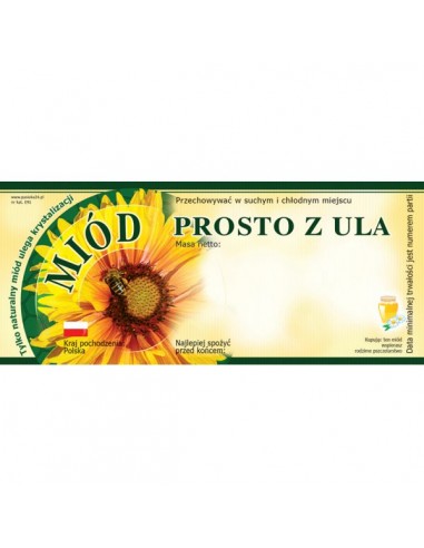 ETYKIETY NA MIÓD PROSTO Z ULA 116X50 – 100 SZT.