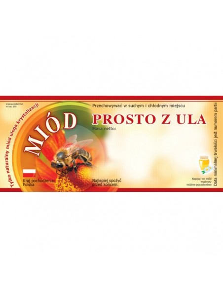 ETYKIETY NA MIÓD PROSTO Z ULA 116X50 – 100 SZT.