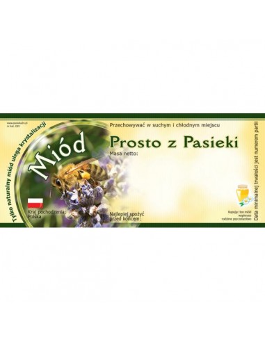 ETYKIETY NA MIÓD PROSTO Z PASIEKI 116X50 – 100...