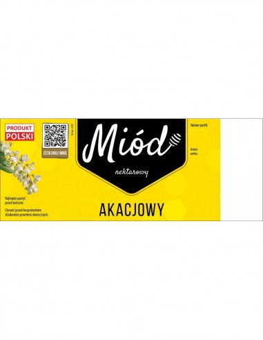 ETYKIETY NA MIÓD AKACJOWY 154X60 (DUŻE) – 100 SZT.