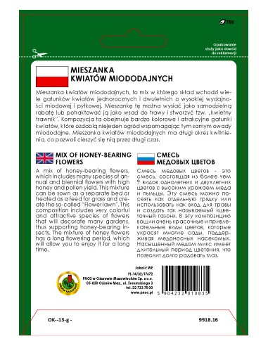 NASIONA - MIESZANKA ROŚLIN MIODODAJNYCH 20G