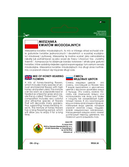 NASIONA - MIESZANKA ROŚLIN MIODODAJNYCH 20G