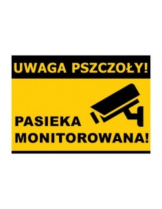 TABLICA OSTRZEGAWCZA - "UWAGA PSZCZOŁY, PASIEKA...
