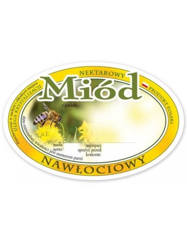 ETYKIETY OWALNE NA MIÓD NAWŁOCIOWY 92X60 – 100...