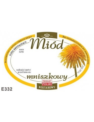ETYKIETY OWALNE NA MIÓD MNISZKOWY 92X60 – 100 SZT.