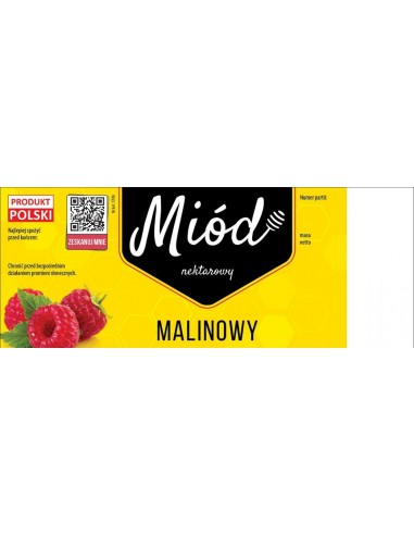 ETYKIETY NA MIÓD MALINOWY 154X60 (DUŻE) – 100 SZT.