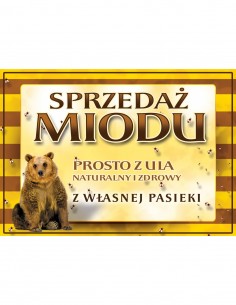 TABLICA Z NAPISEM - "SPRZEDAŻ MIODU" - XXL