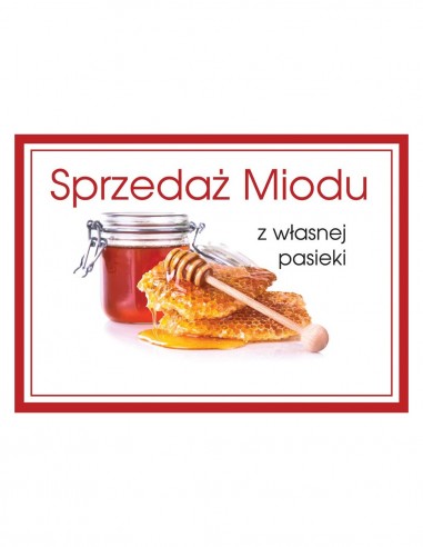 TABLICA Z NAPISEM - "SPRZEDAŻ MIODU" - XL