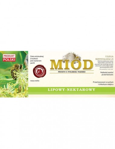 ETYKIETY NA MIÓD LIPOWY - NEKTAROWY 154X60...